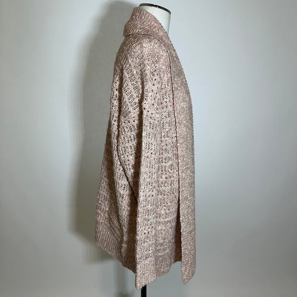NWT Frye Pale Mauve Open Knit Open Front Long Line Cardigan Womens Size Medium M - Picture 3 of 10